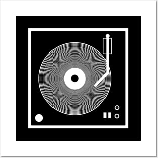 Record player - turntable in white Posters and Art